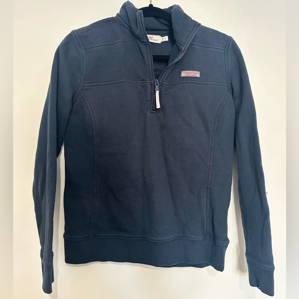 Vineyard Vines Womens Shirt Long Sleeve 1/4 Zip Pullover Navy Blue Small